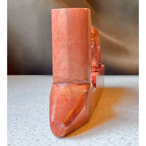 Antique Handcrafted catlinite Stone Buffalo T-Pipe Native American Sculpture - Picture 4 of 11